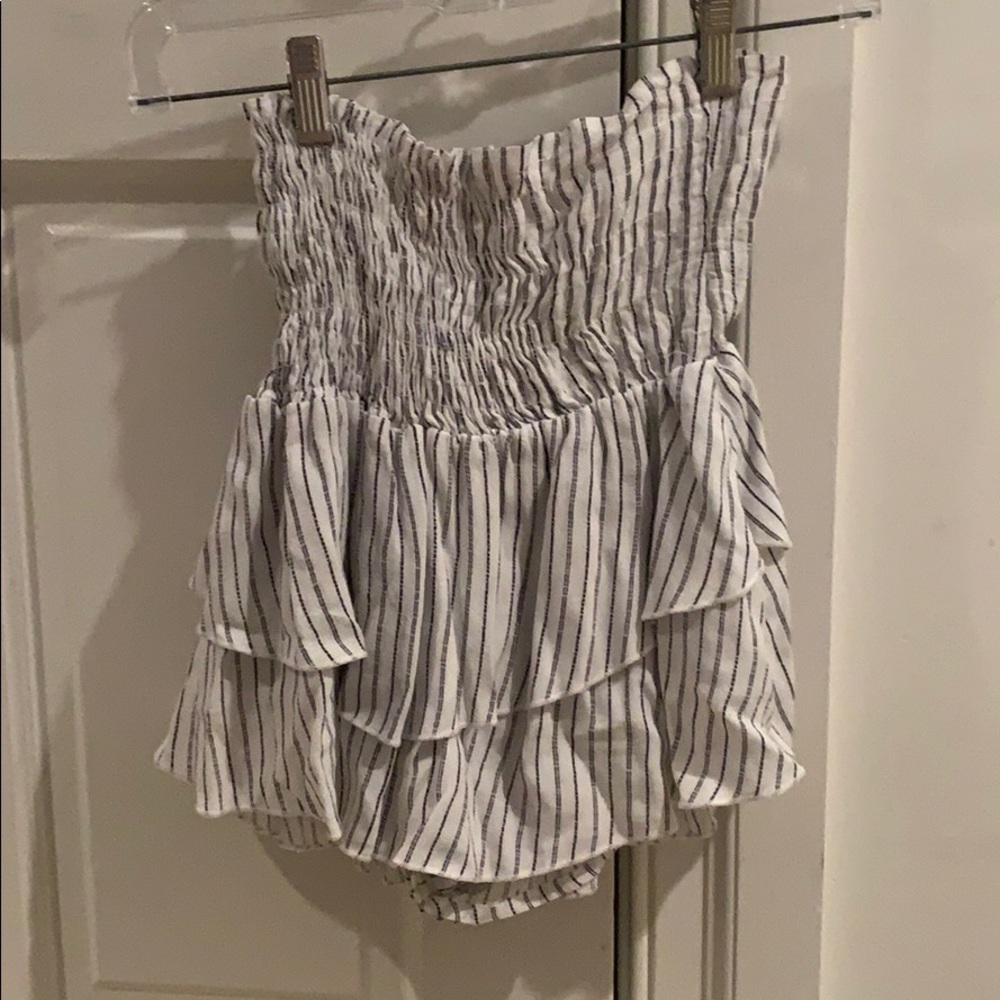 elastic black and white stripe skirt
